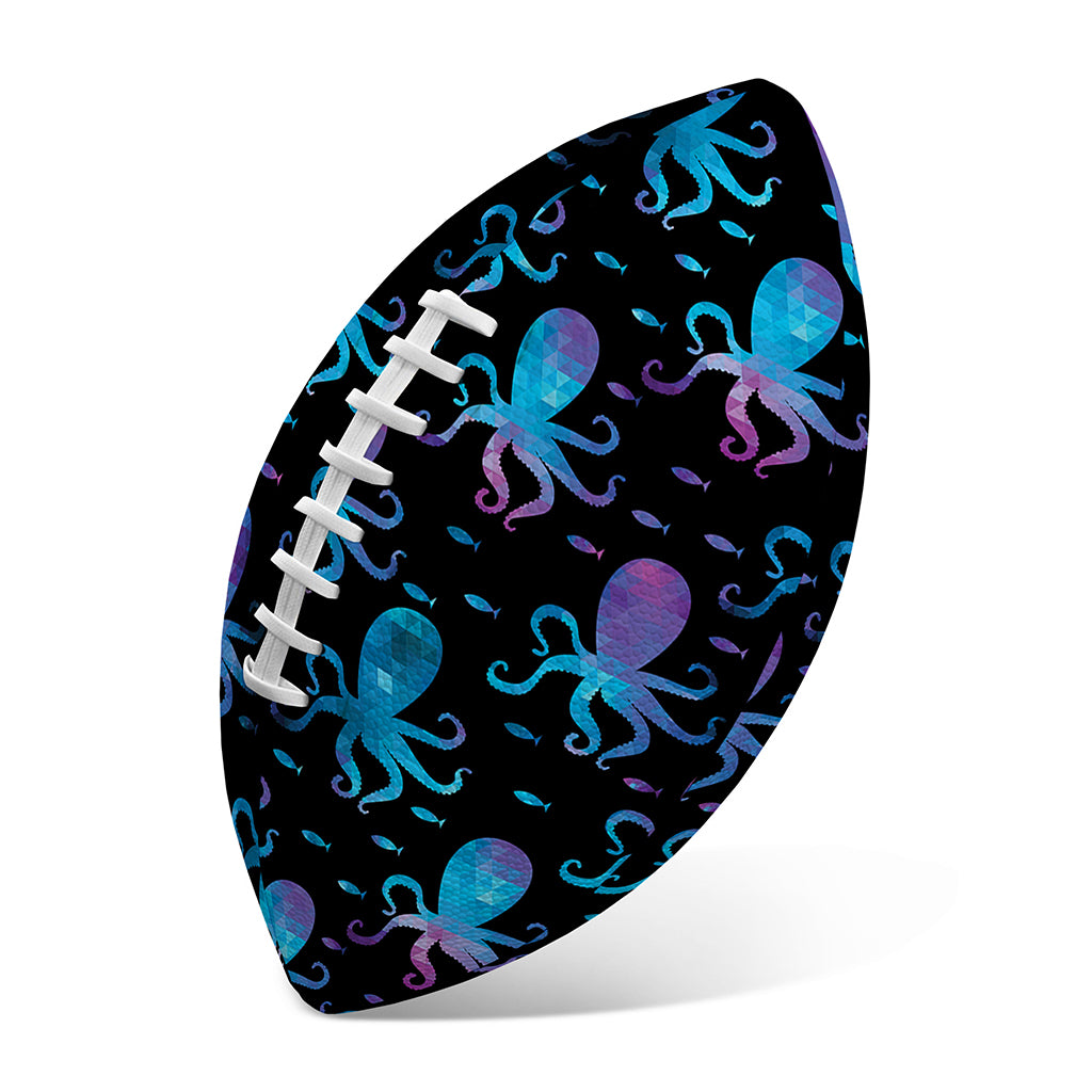 Purple And Teal Octopus Pattern Print Rugby Ball