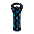 Purple And Teal Octopus Pattern Print Single Neoprene Wine Tote