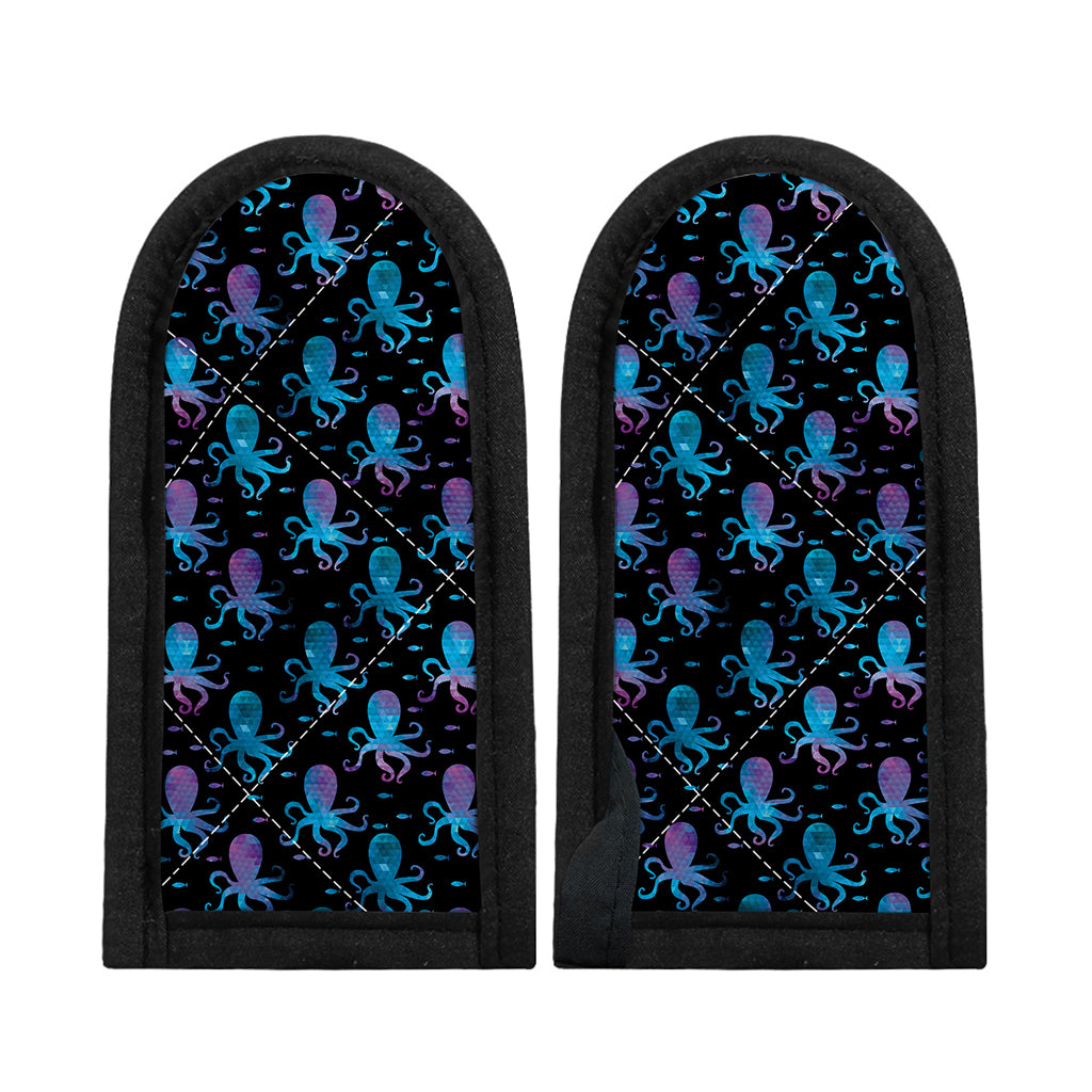 Purple And Teal Octopus Pattern Print Skillet Handle Cover