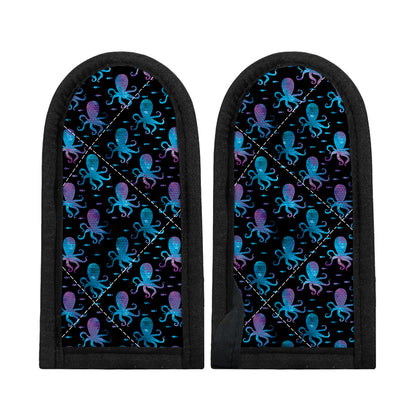 Purple And Teal Octopus Pattern Print Skillet Handle Cover