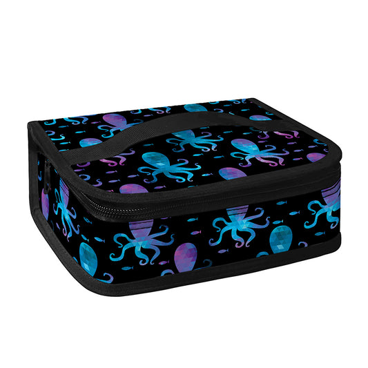 Purple And Teal Octopus Pattern Print Small Lunch Bag
