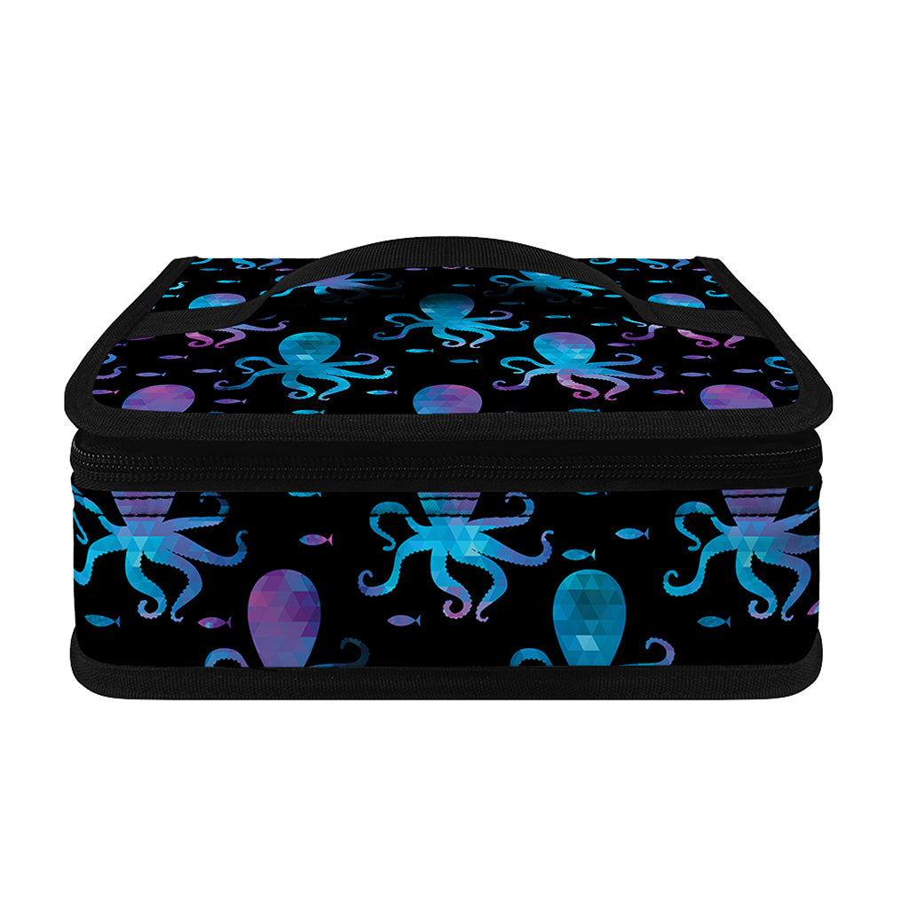 Purple And Teal Octopus Pattern Print Small Lunch Bag