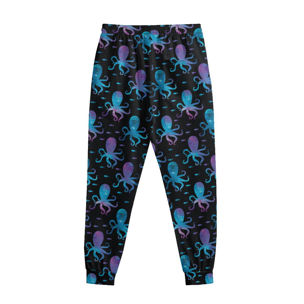Purple And Teal Octopus Pattern Print Sweatpants