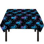 Purple And Teal Octopus Pattern Print Tablecloth