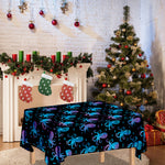 Purple And Teal Octopus Pattern Print Tablecloth