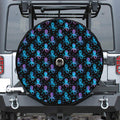 Purple And Teal Octopus Pattern Print Tire Cover With Camera Hole