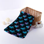 Purple And Teal Octopus Pattern Print Towel