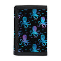 Purple And Teal Octopus Pattern Print Trifold Wallet