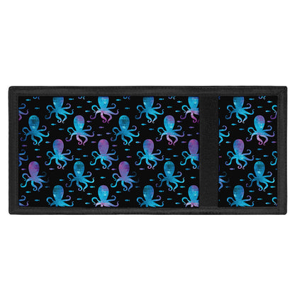 Purple And Teal Octopus Pattern Print Trifold Wallet