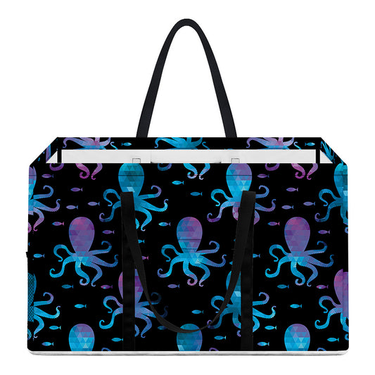 Purple And Teal Octopus Pattern Print Utility Tote Bag