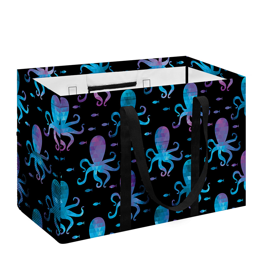 Purple And Teal Octopus Pattern Print Utility Tote Bag