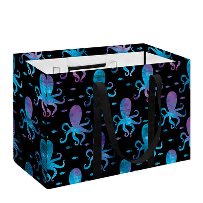 Purple And Teal Octopus Pattern Print Utility Tote Bag
