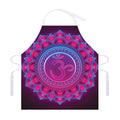 Purple And Teal Om Mandala Print Adjustable Apron