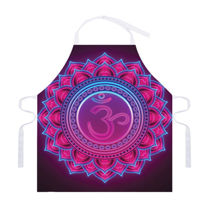 Purple And Teal Om Mandala Print Adjustable Apron