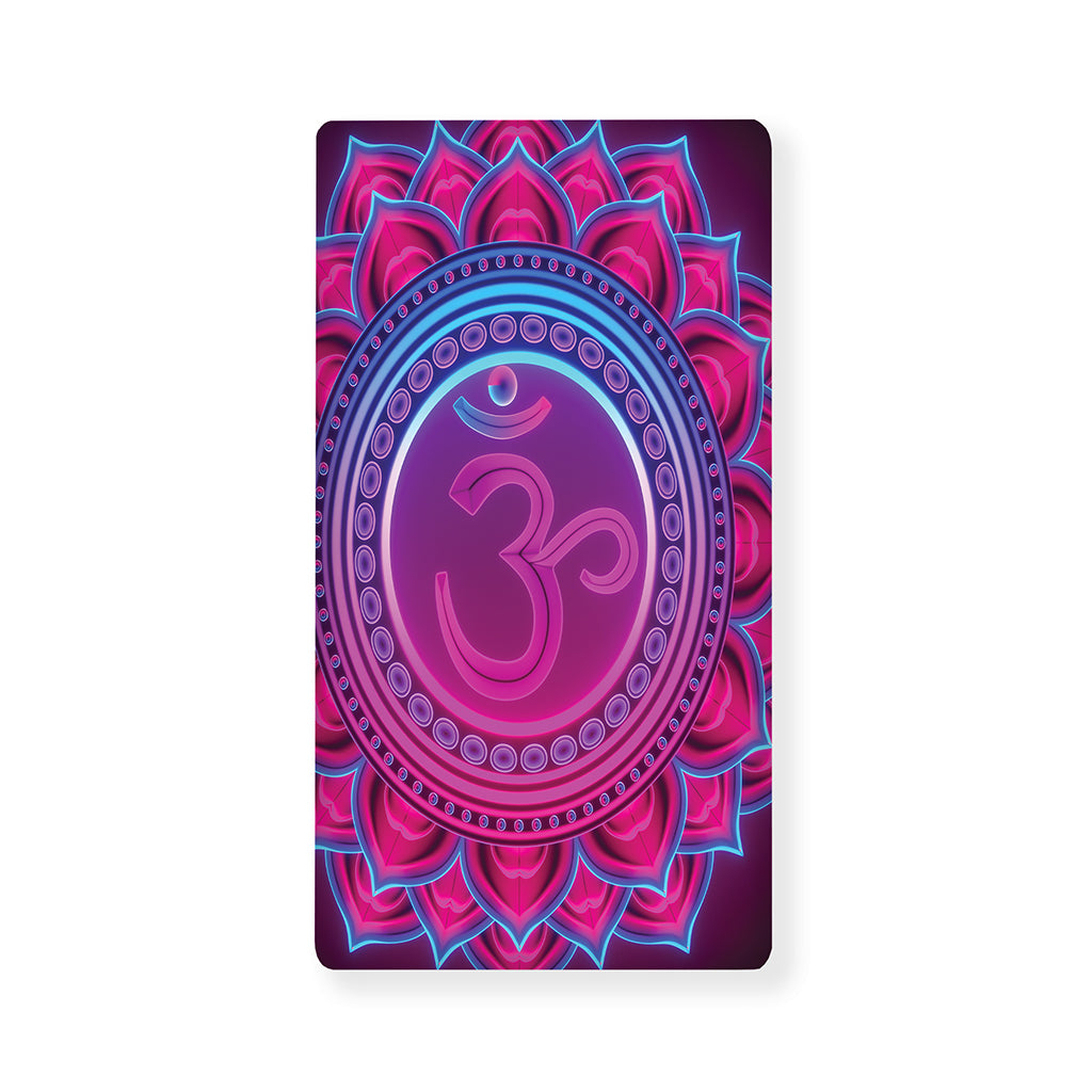 Purple And Teal Om Mandala Print Baby Crib Sheet