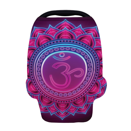 Purple And Teal Om Mandala Print Baby Seat Cover