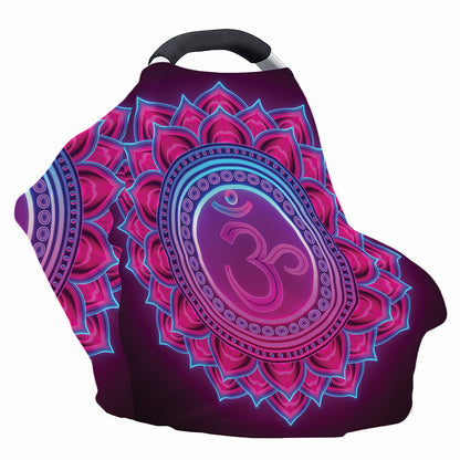 Purple And Teal Om Mandala Print Baby Seat Cover