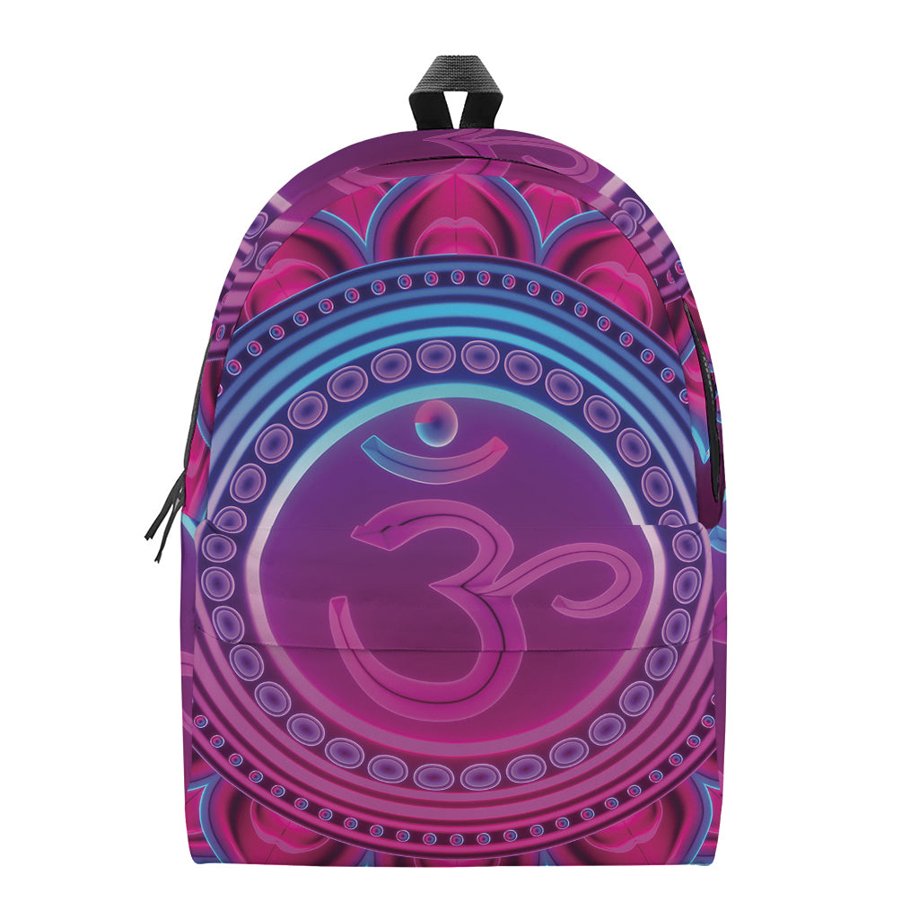 Purple And Teal Om Mandala Print Backpack