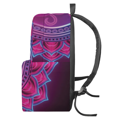 Purple And Teal Om Mandala Print Backpack