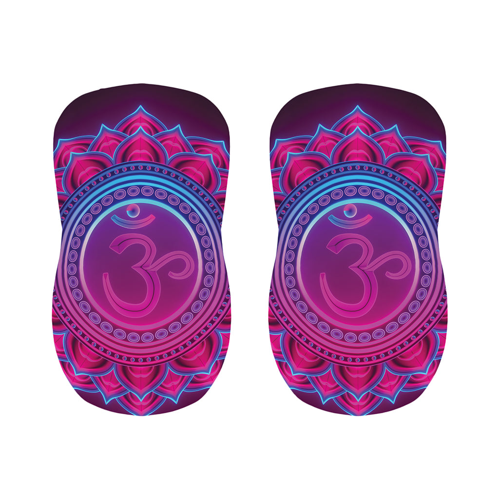Purple And Teal Om Mandala Print Bar Stool Covers