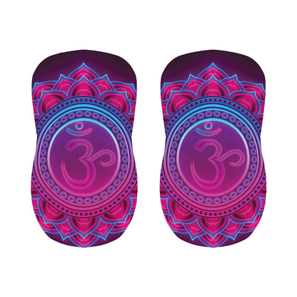Purple And Teal Om Mandala Print Bar Stool Covers