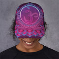 Purple And Teal Om Mandala Print Baseball Cap