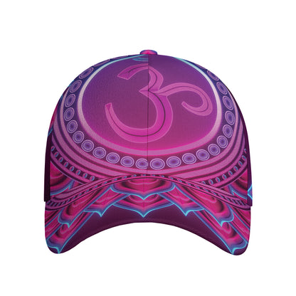 Purple And Teal Om Mandala Print Baseball Cap