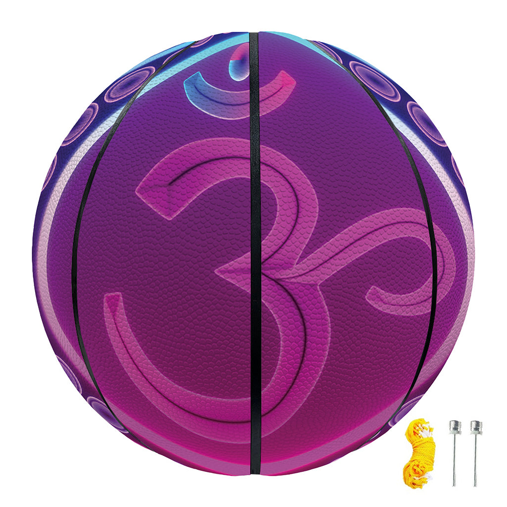 Purple And Teal Om Mandala Print Basketball