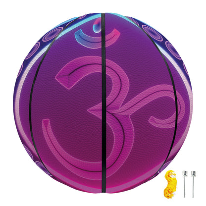 Purple And Teal Om Mandala Print Basketball