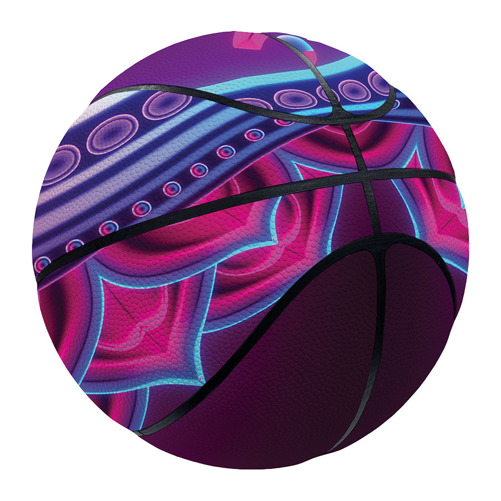 Purple And Teal Om Mandala Print Basketball