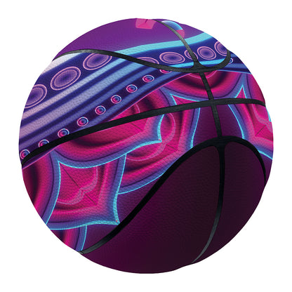Purple And Teal Om Mandala Print Basketball