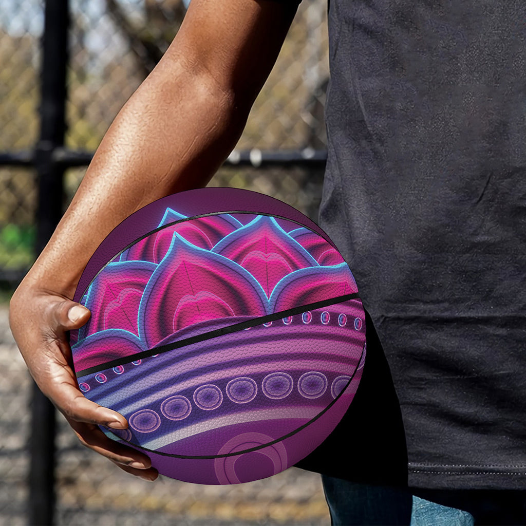 Purple And Teal Om Mandala Print Basketball