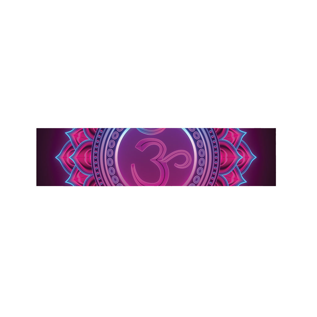 Purple And Teal Om Mandala Print Bed Runner