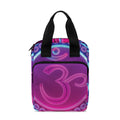 Purple And Teal Om Mandala Print Bible Tote Bag