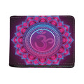 Purple And Teal Om Mandala Print Bifold Wallet
