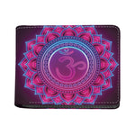 Purple And Teal Om Mandala Print Bifold Wallet