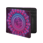 Purple And Teal Om Mandala Print Bifold Wallet
