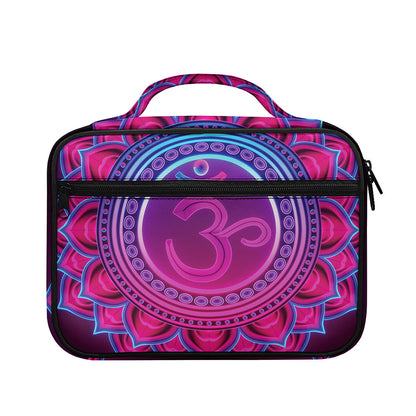 Purple And Teal Om Mandala Print Briefcase Bible Bag