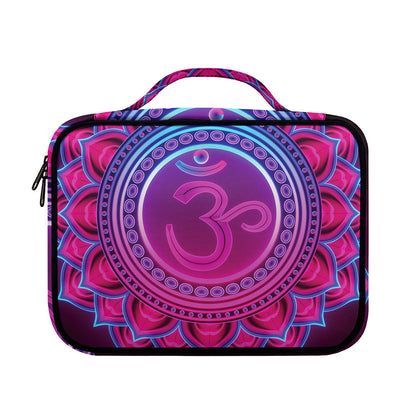 Purple And Teal Om Mandala Print Briefcase Bible Bag