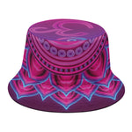 Purple And Teal Om Mandala Print Bucket Hat