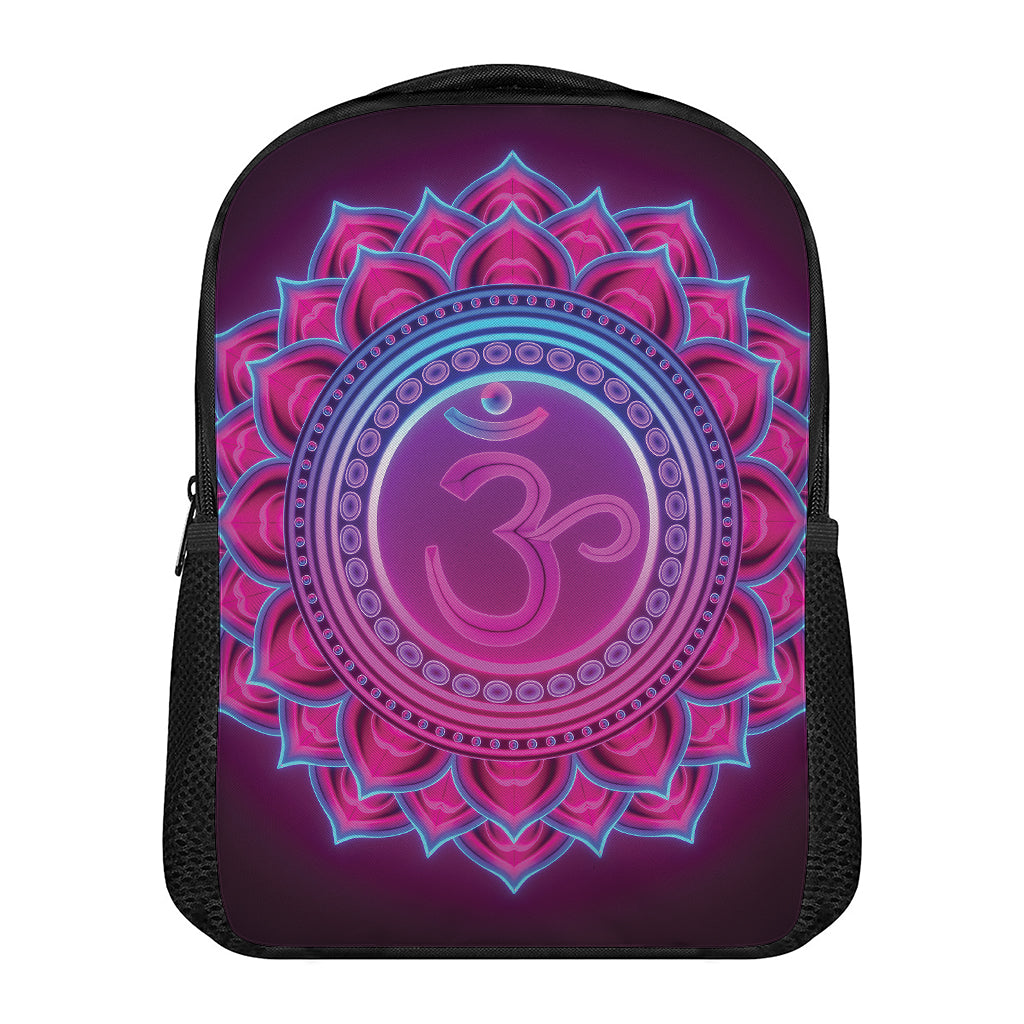 Purple And Teal Om Mandala Print Casual Backpack
