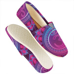 Purple And Teal Om Mandala Print Casual Shoes