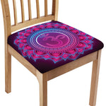 Purple And Teal Om Mandala Print Chair Cushion Cover
