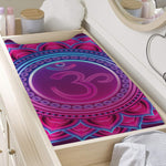 Purple And Teal Om Mandala Print Changing Pad Cover