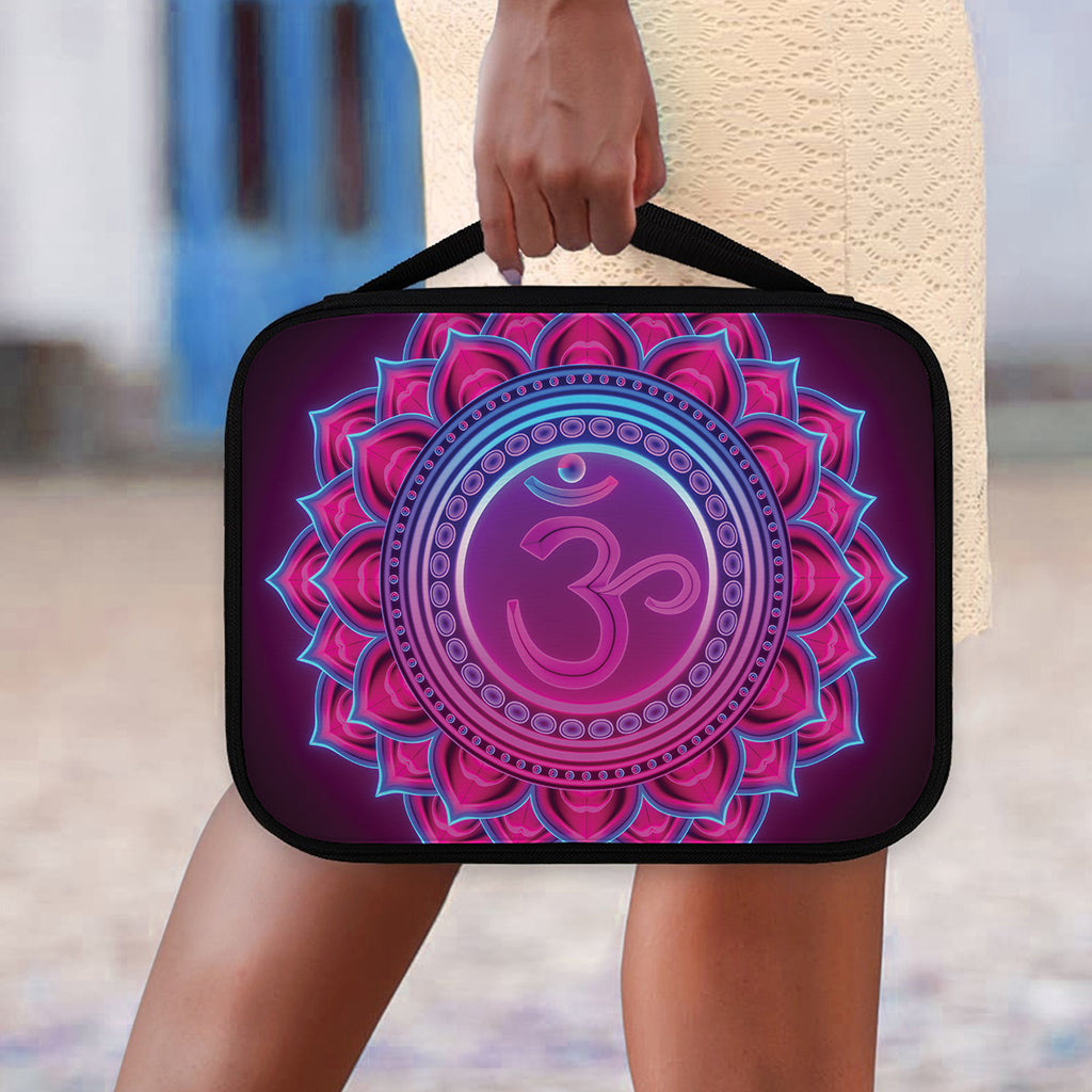 Purple And Teal Om Mandala Print Classic Bible Case