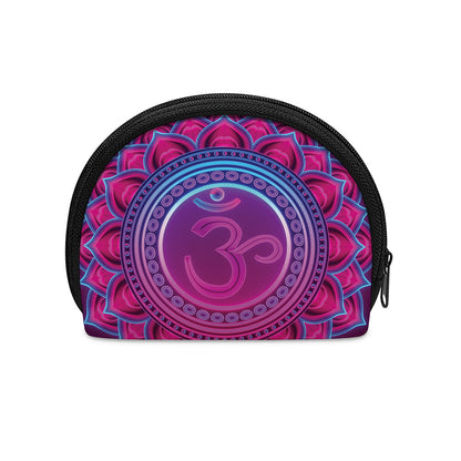 Purple And Teal Om Mandala Print Coin Purse