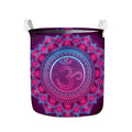 Purple And Teal Om Mandala Print Collapsible Laundry Basket