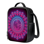 Purple And Teal Om Mandala Print Crossbody Lunch Bag