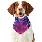 Purple And Teal Om Mandala Print Dog Bandana