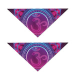 Purple And Teal Om Mandala Print Dog Bandana